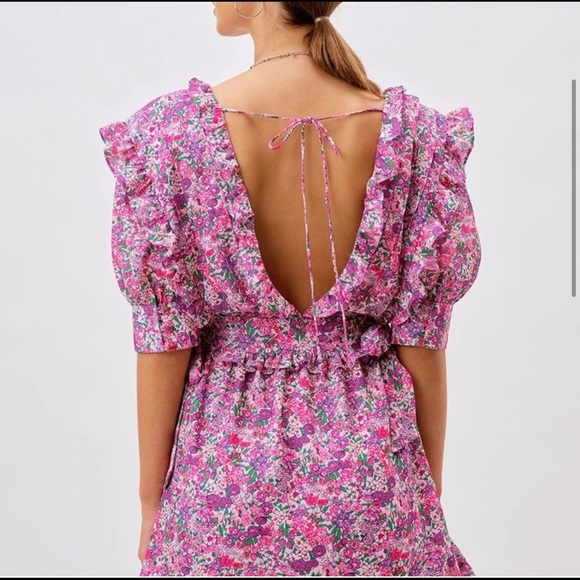 NWT Love and Lemons Katarina floral Mini Dress - Picture 2 of 4